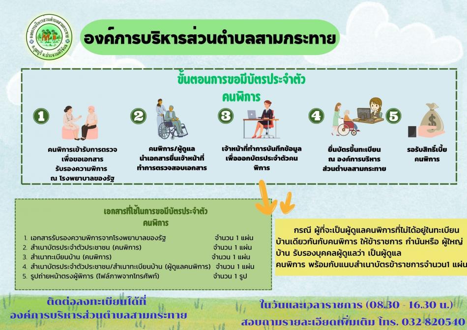 ขั้นตอนการขอมีบัตรประจำตัวคนพิการ